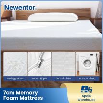 Newentor mt1 Memory Foam Matratzen auflage 7cm 2-in-1 Komfort und Gel-Memory Foam Topper für
