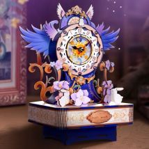 DIY Dream Fantasy Clock Spieluhr Holzmodellbausätze Zusammengebaute 3D-Puzzles können für Freunde, Geschenke, Heimdekoration bewegen