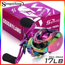 Sougayilang Mehrfarbige Baitcasting-Rolle, 6,2:1 Hochgeschwindigkeits-Übersetzungsverhältnis, maximale Zugkraft, 10 kg Gussrolle mit Aluminiumspule für Barsch, Hecht