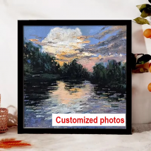 Kunden spezifische Fotos quadratischer Holz Foto rahmen für Wandbehang Holz Bilderrahmen stehen für Bilder Foto Dekor Gedenk geschenk