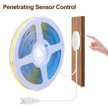Illuminazione a strisce LED flessibili 5V FOB USB COB Nastro luminoso a LED Penetrante Interruttore tattile Sensore di movimento Camera da letto Armadio da cucina Decor