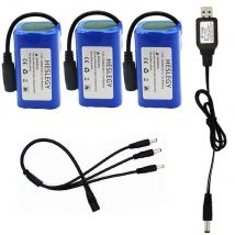 Hochleistungsakku 7,4 V 12000 mAh mit USB-Ladegerät für T188 T888 2011–5 TH88 CF18 C18 RC Hochgeschwindigkeits-RC-Köderboot Fischerboot