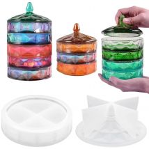 Stampi per scatole di immagazzinaggio in silicone per stampi in resina multistrato con coperchio per colata di resina epossidica, portachiavi per riporre gioielli