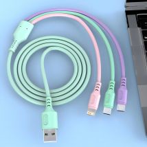3 In 1 Type C Cable USB Phone Charging Cable Multi Port Charger Cord For iPhone Huawei Samsung Multiple USB Charging Wire Line