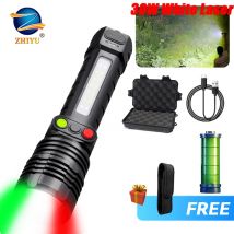 Wiederaufladbare 30-W-LED-Taschenlampe, ultrahelle taktische Zoom-Scheinwerfer-Taschenlampen für die Jagd im Freien, Sicherheit, Selbstverteidigungs-Taschenlampe