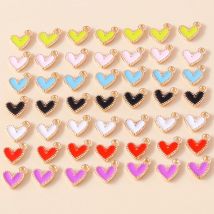 30 Stück süße bunte Mini-Emaille-Liebes-Herz-Charms-Anhänger für Schmuckherstellung, Halsketten, Ohrringe, Armbänder, DIY-Bastelbedarf