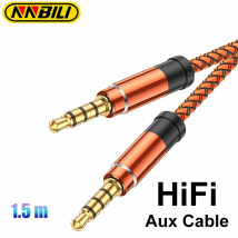 NNBILI 3,5 mm Klinke Audio 1,5 m Kabel Nylongeflecht 3,5 mm Auto-AUX-Kabel Kopfhörer-Erweiterungscode für Telefon MP3 Auto-Headset-Lautsprecher ﻿