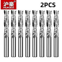 HUHAO 2 SZT. Frez trzpieniowy HRC65, 2 ostrza, trzpień prosty, frez CNC do routera, 4 6 8 20mm, narzędzia CNC, frez do aluminium, stali nierdzewnej i innych metali