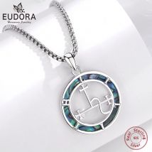 Eudora Sterling Silber Lilith Siegel Halskette für Frauen Mann natürliche Abalone Muschel Dämon Lilith Amulett Anhänger religiöses Geschenk