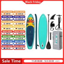 FunWater Dmuchana Deska SUP do Wiosłowania Deska Surfingowa Surf Sup Board 320-385CM Antypoślizgowa Deska do Sportów Wodnych