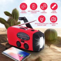 Radio awaryjne 2000 mAh ze światłami LED Radio USB Lampa do ładowania słonecznego Podróż na zewnątrz Przenośne radio FM/AM z możliwością ładowania