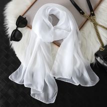 2023 neue Mode Sommer Frauen einfarbig Strand Schal Seide Schals Stirnband Weibliche Stirnband Wraps Sonnencreme Hijab Großhandel