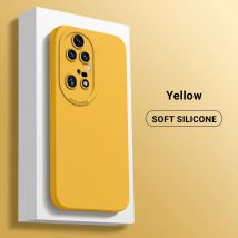 Linsen schutz flüssige Silikon Telefon hülle für Huawei P30 P40 P50 P60 Mate 30 40 50 60 Pro eingebaute Flusen stoß feste Softcover