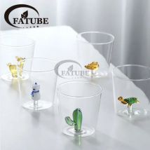 Glas Tasse 3D Cartoon Tier Form Gläser Hause Nette Wasser Kaffee Glas Einzigen Schicht Tasse mit Gäste Saft Kalten Getränk Tasse