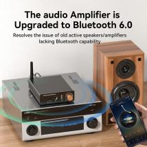 Bluetooth-compatible 6.0 Audio Receiver 3.5mm AUX RCA USB 6.5MM Microphone Music Wireless Adapter with Remote Control for TV PC