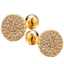 KFLK Jewelry shirt cufflinks mens Brand Light Yellow Gold Color Round Cuff link Button High Quality Luxury Wedding guests