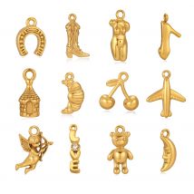 3 pezzi di aeroplano/corpo/stivale da cowboy/corno di bue pendenti impermeabili in acciaio inossidabile orecchini fai da te collana creazione di gioielli risultati