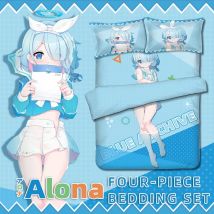 Blue Archive Alauna Home Anime Bettbezug Bettlaken Bettwäsche-Set 4-tlg
