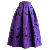 Rose Lila Floral Elegante Chic Hohe Taille Ballkleid Lose frauen Rock Knielangen Lange Röcke Für Frauen Kleidung mode 2025