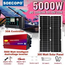 Komplettes tragbares Solarkit mit 5000-W-Wechselrichter-Solarpanel und 30-A-Controller für eine effiziente Stromerzeugung in ferngesteuerten Positionen