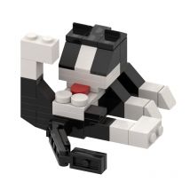 Building block MOC assembly cow cat model  educational DIY gift cute ornament animal series (parts pack/electronic diagram