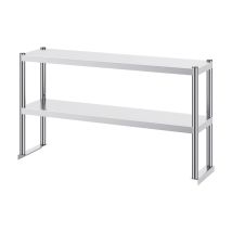 SucceBuy Stainless Steel kitchen worktable Overshelf with Height Adjustable Overshelf Prep Work Table for Kitchen Restaurant