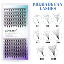 Gemerry Premade Volume Fans Lashes 3D/5D/6D/10D/16D Przedłużanie rzęs z krótkim łodygą Pęczki Rosyjska objętość Sztuczne rzęsy Clust