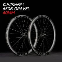 ELITEWHEELS 650B Zestaw Kół Szosowych Gravel z Hamulcami Tarczowymi, Karbonowe, Tubeless Ready, Łożyska Ceramiczne, 40x32mm / System Ratchet