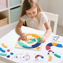 3D-DIY-Puzzle, Regenbogenblöcke – Kreativer Denkaufgabe für Kinder, pädagogisches Holzspielzeug, Baby-Spaß, Vielfalt passendes pädagogisches Spiel