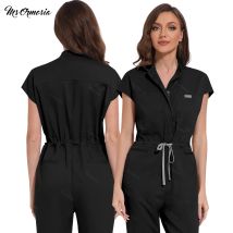 Multicolour Jogger Jumpsuit Nurse Scrubs Uniforms Medical Clinical Clothes Doctor Nursing Uniforms Short Sleeve Pocket Overalls