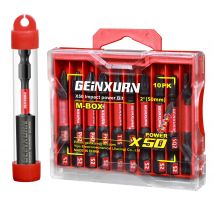 Geinxurn Schlagschrauber-Bits-Set, magnetische Multi-Power-Bits aus S2-Stahl mit Aufbewahrungsbox M-Box