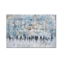 Gold Jewish Canvas Art Kotel Abstract Oil Painting Handmade Jerusalem Artwork Holy City Modern Living Room Decor Large Textured