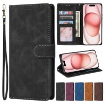 Custodia per telefono con carta a portafoglio Custodia in pelle con vibrazione magnetica per iPhone 16 Pro Max 15 Plus 14 13 Mini 12 11 SE3 SE2 X XS XR 8 7 Cover