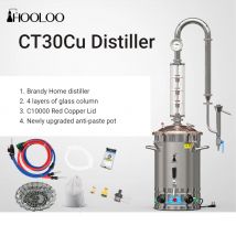 HOOLOO CT30Cu Distiller Small Home Brewing 220V/110V Moonshine Still Machine Rectification Brewing Equipment Whiskey Brandy Rum