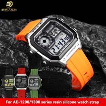 Per Casio Orologio AE1200 AE-1200 AE1300 SGW400 SGW-300 A158W A159W Cinturino in gomma siliconica 18mm Cinturino sportivo impermeabile