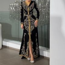 Customized Mermaid Evening Dresses Floor-length V-neck Full Sleeve Prom Gown Fashion Crystal Sequined Simple Draped Party Gown