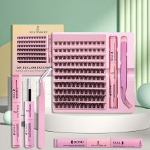 Einzelne Wimpernverlängerungs-Cluster-Wimpern mit vollem Volumen, natürlicher Look, 9–16 mm, DIY-Falsche Wimpern aus Nerz mit Bindung und Dichtung, Pinzette