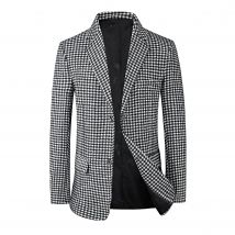 KIDWHXR Frühling Anzug Mantel Männer Mode Plaid einreiher Männlichen Blazer Drehen Unten Kragen Langarm Dünne Beiläufige Mann oberbekleidung