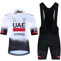 New Tour 2025 UAE Cycling Jersey Road Bike Maillot JERSEY Shorts Set Mężczyźni Kobiety Szybkoschnący