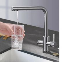 DQOK Rubinetto da cucina con acqua filtrata potabile Rubinetto per purificazione Rubinetto a doppia maniglia Rubinetto per lavello da cucina