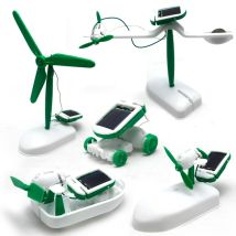 Kinder Bildung Wissenschaft Labor DIY Gadget 6-in-1 Solar Roboter Kit Montage Boot Fan Windmühle Auto Spielzeug