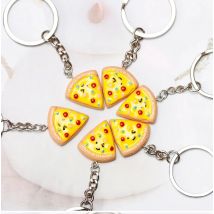 Cute Pizza Keychain for Women Student Kawaii Pizza Pendant Key Chain Backpack Car Accessories for Best Friend Jewelry Gift