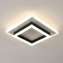 Luces de techo LED, lámpara de techo moderna 30W 3375LM, luz de techo cuadrada negra para sala de estar, cocina, baño, 4500K