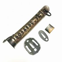 Eine Set militärische Kupfer beschlag Guard Tsuba Schraube für japanische Armee Nco Schwert Katana