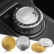1 stücke Aluminium Logo Auto Motor Start Taste Abdeckung Lenkrad Aufkleber Abzeichen Für Mercedes Benz AFFALTERBACH AMG Logo Dekoration