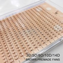 Supmacio Dark Brown Premade Volume Fans 3D 5D 6D 10D 0.07mm Deep Coffee Color 320 Fans Faux Mink Makeup Tools