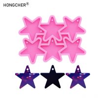 Glänzender Spiegel Pentagramm Epoxidharz Silikonform DIY Ohrringe Halskette Anhänger Schlüsselanhänger Tasche Schmuck dekorative Anhänger Tropfform