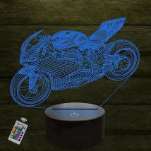 Nighdn 3d motorrad nachtlicht mit fernbedienung led tisch lampe für kinderzimmer dekor acryl kreatives geschenk für jungen männer
