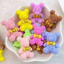 8 Stücke Neue Valentinstag Rosenblütenblatt Fliege Bär Flache Rückseite Cartoon Sammelalbum Figur DIY Bogen Dekor Zubehör Handwerk