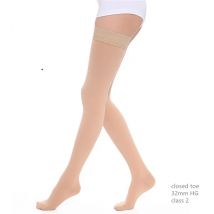 SIZOC233 Damen Kompressionssocken der medizinischen Varices der Klasse 2, 32 mm HG 30 mm HG MITTLERDruck, Oberschenkelhohe ROHRSocken
